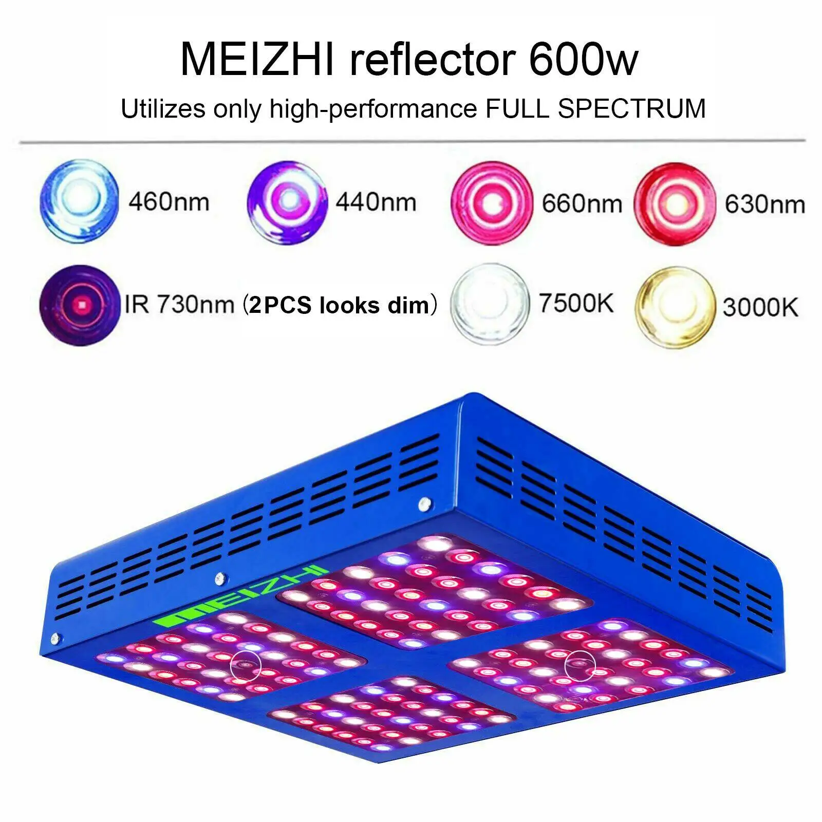 MEIZHI отражатель LED 600 Вт led grow light полный спектр для семян комнатный сад гидропоники