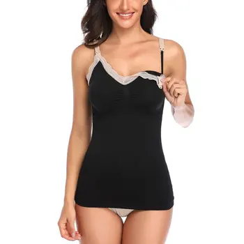 

Women Underwear Lace Top Breastfeeding Vest-style Bra Breastfeeding Seamless Upper Open Buckle Pregnant