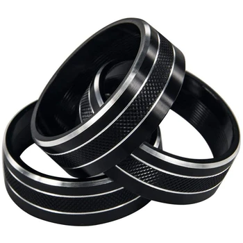 

3Pcs Audio Air Conditioning Button Cover Decoration Twist Switch Ring Trim for Jeep Wrangler JK JKU Patriot 2011-2018 Dodge Chal