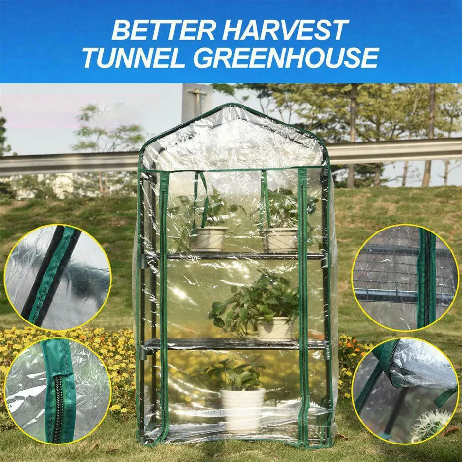 

3 Tiers Greenhouse Tunnel Plant stand Garden Grow Sheds Green House Cover