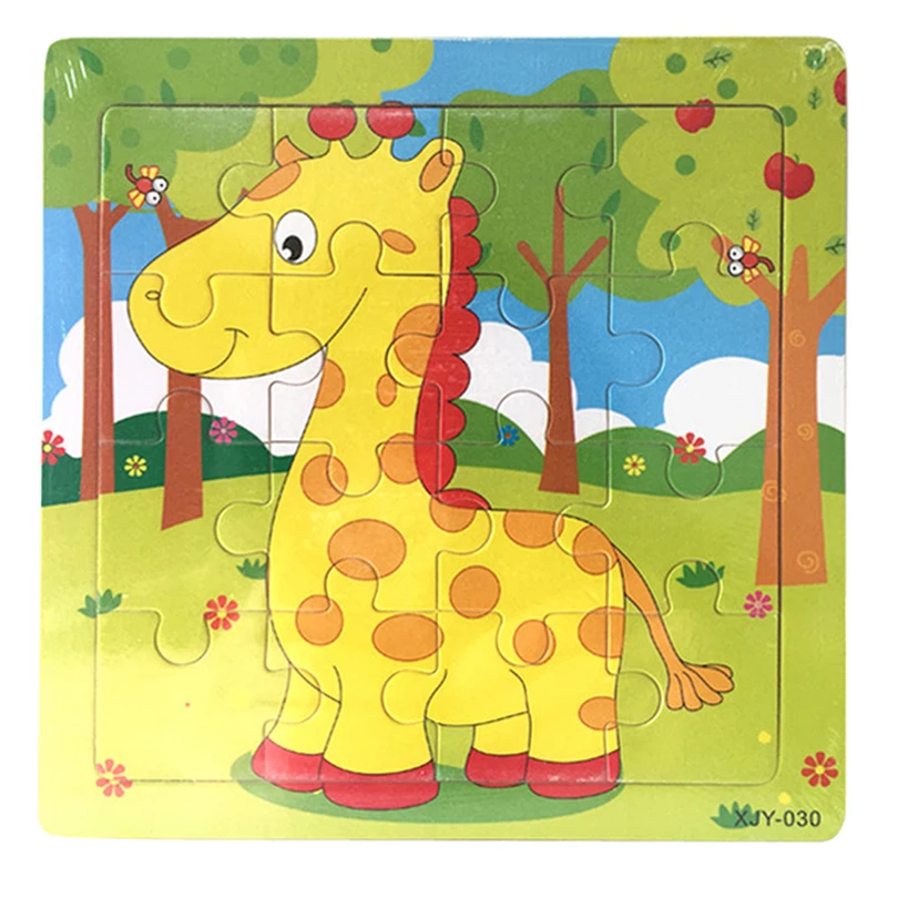 Мультяшные пазлы с животными, деревянные 3D головоломки, Развивающие обучающие игрушки для малышей, Детские пазлы, Обучающие игрушки, A20