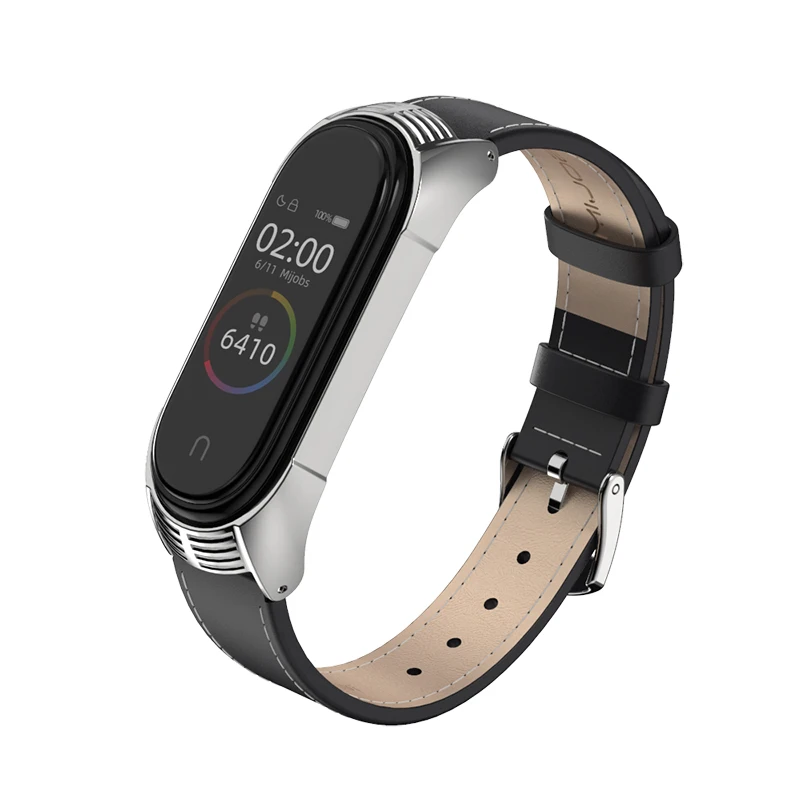 Mi jobs mi Band 4 браслет из натуральной кожи ремешок для Xiaomi mi Band 4 3 фитнес-трекер красочные браслеты mi Band 4 mi Band 3 - Цвет: 06