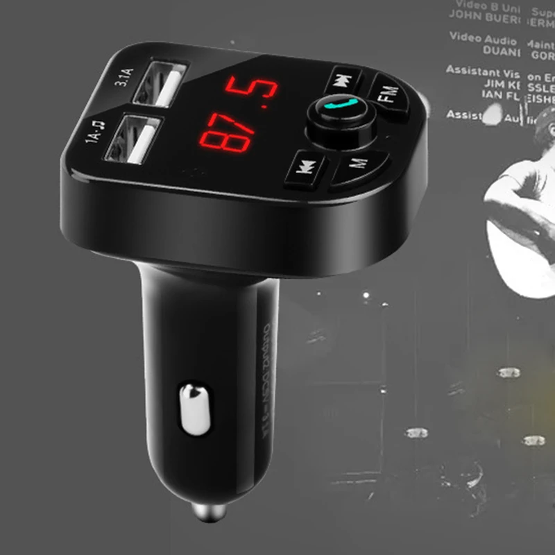 Автомобильный Bluetooth Многофункциональный плеер, беспроводной fm-передатчик, воспроизведение голосовой навигации, с двойным USB, 3.1A умная быстрая зарядка