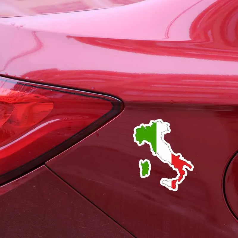 YJZT 10,2 см* 12,2 см Забавный флаг наклейка автомобильные аксессуары Италия карта автомобиля наклейка 6-0919