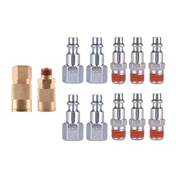 

12pcs Connector Coupler Set 1/4inch NPT Male & Female Quick Connection Kit Air Tool & Air Compressors Accessories Parts