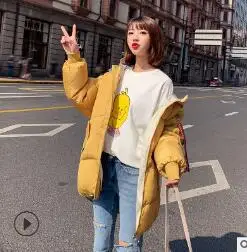 Модное хлопковое пальто Женская парка длинная новая осенняя и зимняя парка куртка женская одежда верхняя одежда с капюшоном женские куртки - Цвет: yellow