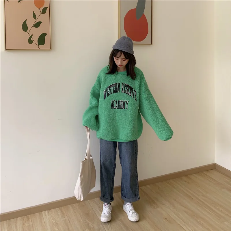 Новинка, женские толстовки, набор, kawaii, толстовки с буквенным принтом, плюс кашемир, женские толстовки с капюшоном, женские рубашки с длинным рукавом