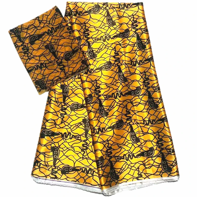 Фабричная Прямая ткань нигерийская Анкара атласная шелковая ткань Новая африканская восковая ткань высокого качества шелковая ткань для платья