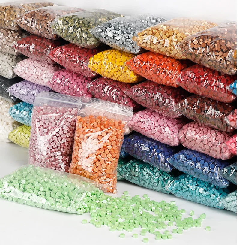 

100pcs Mixed Octagon Sealing Wax Beads Retro Wax Seal Stamps Beaded Waxes for Wedding Vintage Craft Decoration Card Making Tools