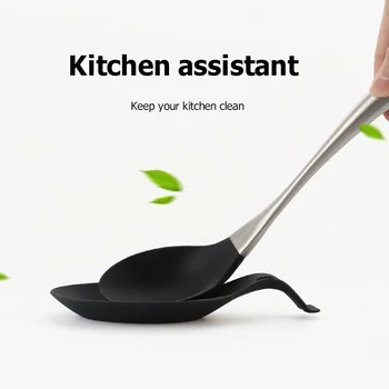 

Silicone Spoon Rest Pad Kitchen Utensils Spatula Heat Resistant Placemat