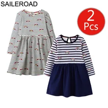 SAILEROAD 2 шт. Радужное Платье Малыша Платья Осень Зима Хлопок Костюм Новорожденных Девочек Одежда Детей Платье Принцессы Свадебные Платья