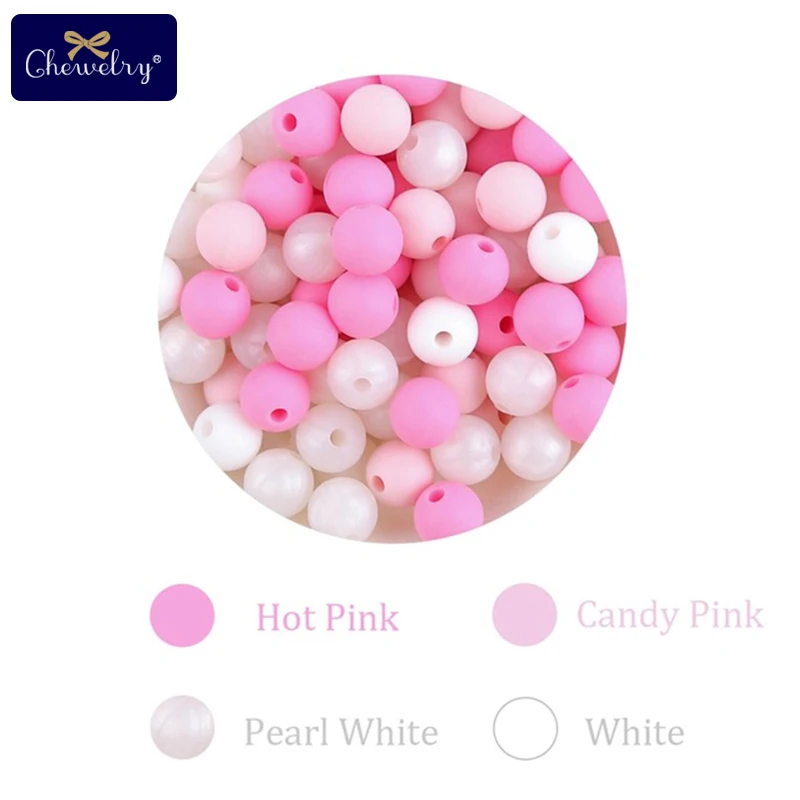 50pcs Perle Silicone Beads 9mm Baby Teether Round Beads Food Grade Beads DIY BPA Free Beads 9mm Silicone Beads Children Product