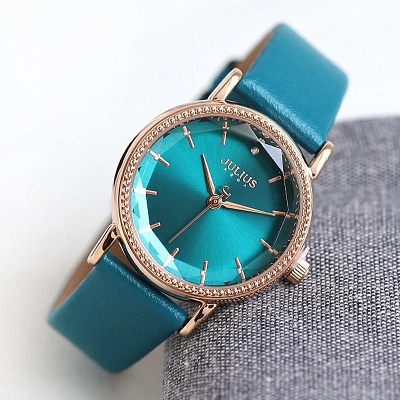 Julius Women's Watch Japan Quartz Lady Classic Hours Fashion Clock Dress Bracelet Real Leather Girl's Birthday Gift Box