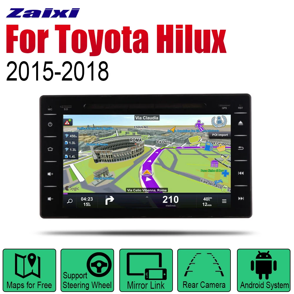 ZaiXi Android автомобильный Радио Стерео GPS навигация для Toyota Hilux 2015 ~ 2018 Bluetooth wifi 2din