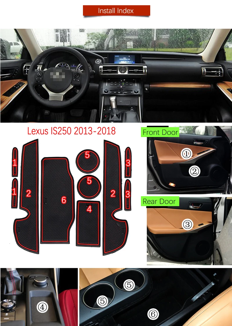 Грязный коврик для Lexus IS XE30 250 300h 350 IS250 IS300h IS350 2013- аксессуары для двери паз ворота слот подставка