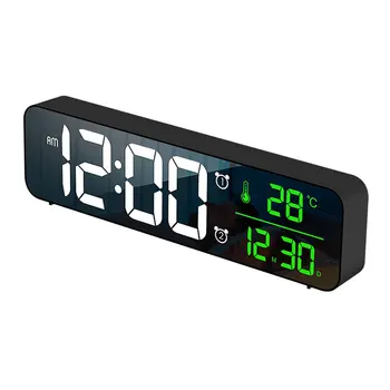 

Multifunction LED Digital Alarm Clocks With Snooze Temp Time Music Dual Clock USB Charger Brightness Dimmer