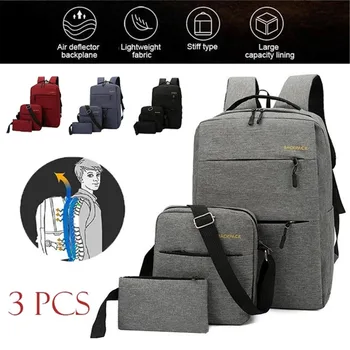 

3Pcs Fashion Backpacks Large Capacity Laptop Rucksack Oxford cloth for 2020 Fashion Travel Backpack Student School Shoulder Bags