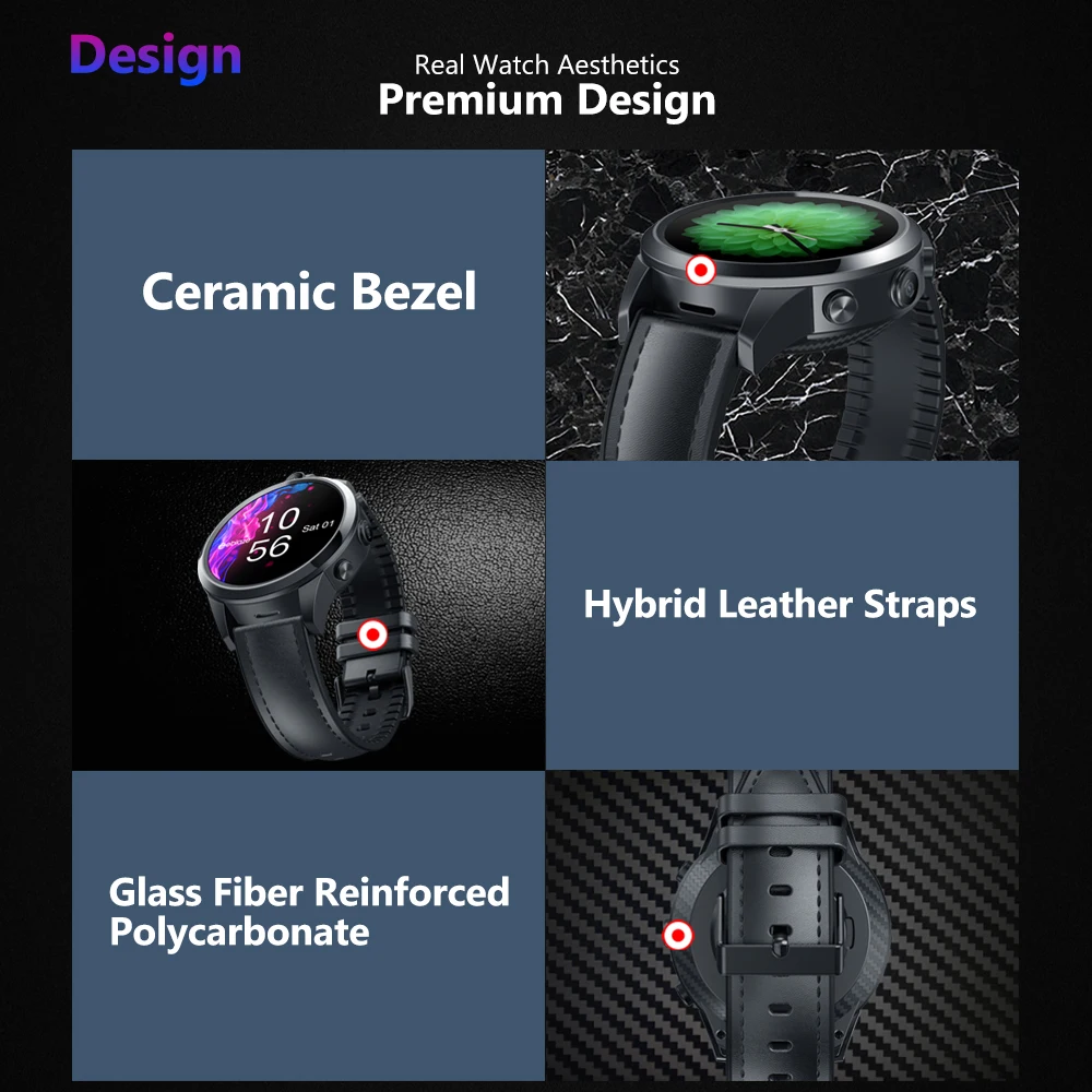  Fashion Thor 5 Pro 1.6'' Touch Screen 4G LTE Android Smart Watch Quad-core Dual Camera Wifi GPS Blu