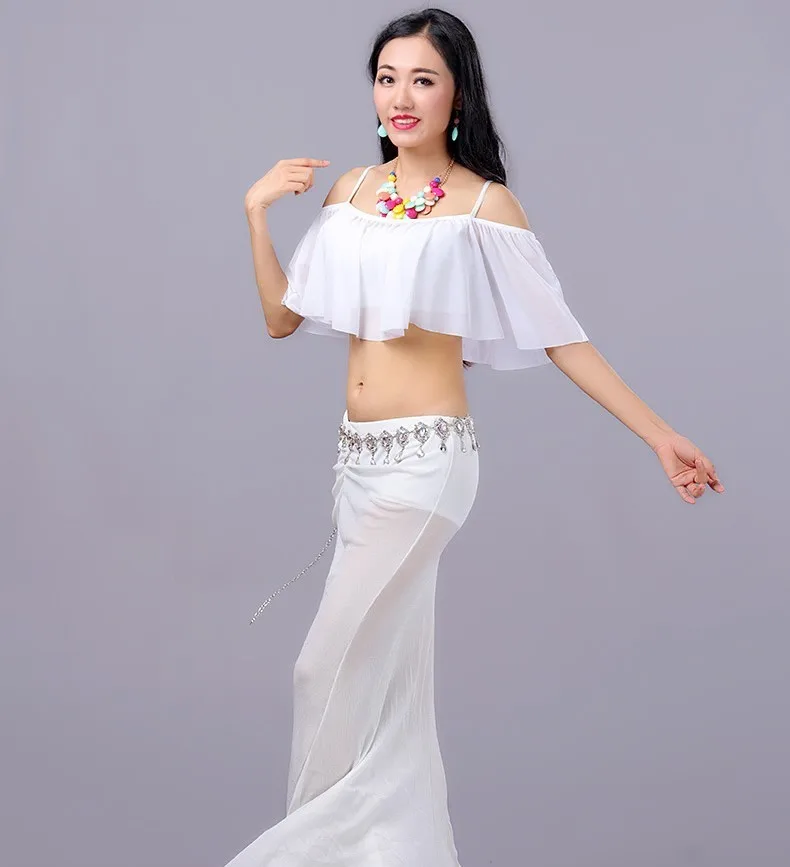 White BellyDance Costume Oriental Suit India Belly Dance Clothing Indian Sexy Dresses For Women Danse Orientale Gypsy Skirt Sari