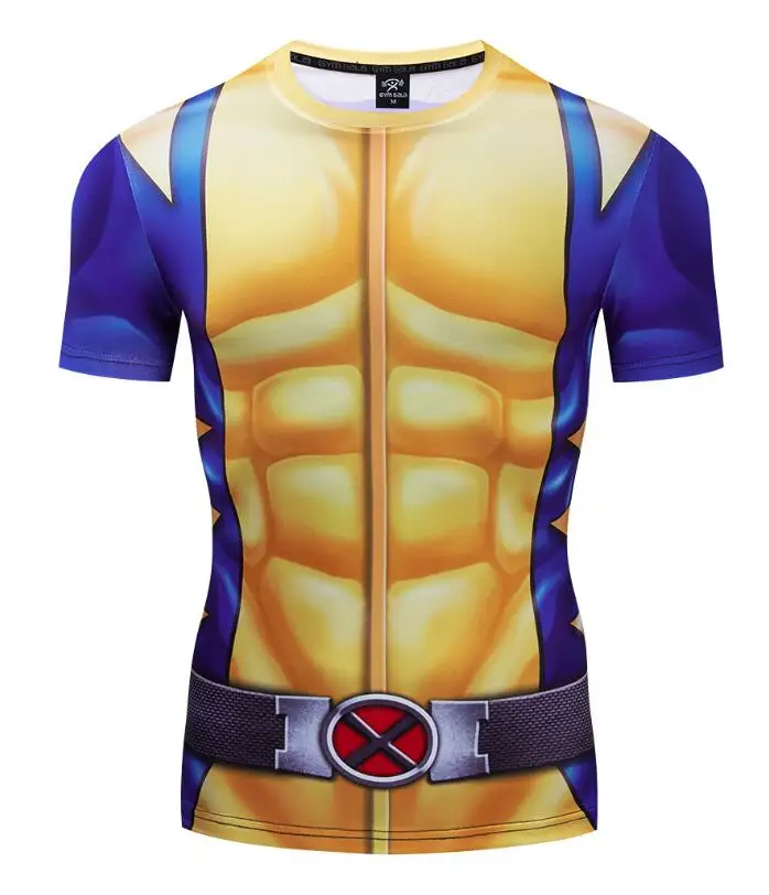 

Avengers 4 Endgame Quantum War 3D Printed T shirts Men Compression Shirt Wolverine Short Sleeve Tops For Male 2019