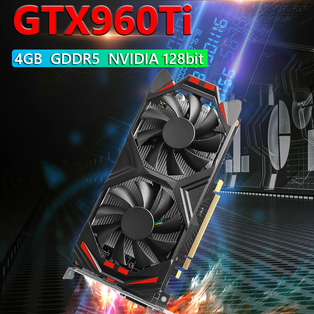 display card for pc GTX960 4GB GDDR5 Gaming Graphics Card 128bit 4GD5 NVIDIA Chip PCI-Express 3.0 Game Video Card with Cooling Fan HD DP DVI video card in computer