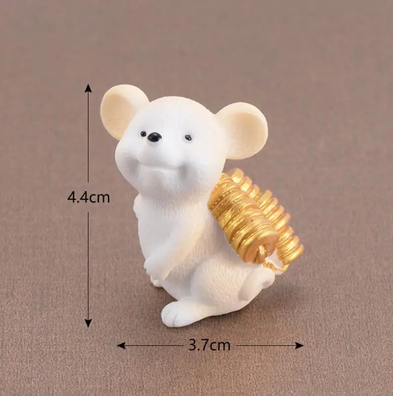Money Fortune Cartoon Mouse bear mouse Ornaments Rich Mice Small Statue Little Figurine Crafts Cute Animal home Decoration - Цвет: Многоцветный