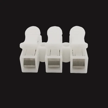 

100Pcs 3pin CH3 Quick Fix Spring Wire Connectors Electrical Cable Clamp Terminal Block Connector CH3 Spring Connectors