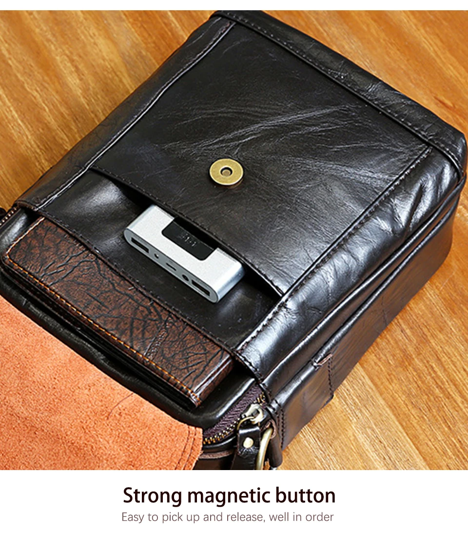 Crazy Horse Leather Male Casual Design Vintage Messenger bag Fashion Cross-body Bag 8 Tablet Tote Mochila Satchel bag 150
