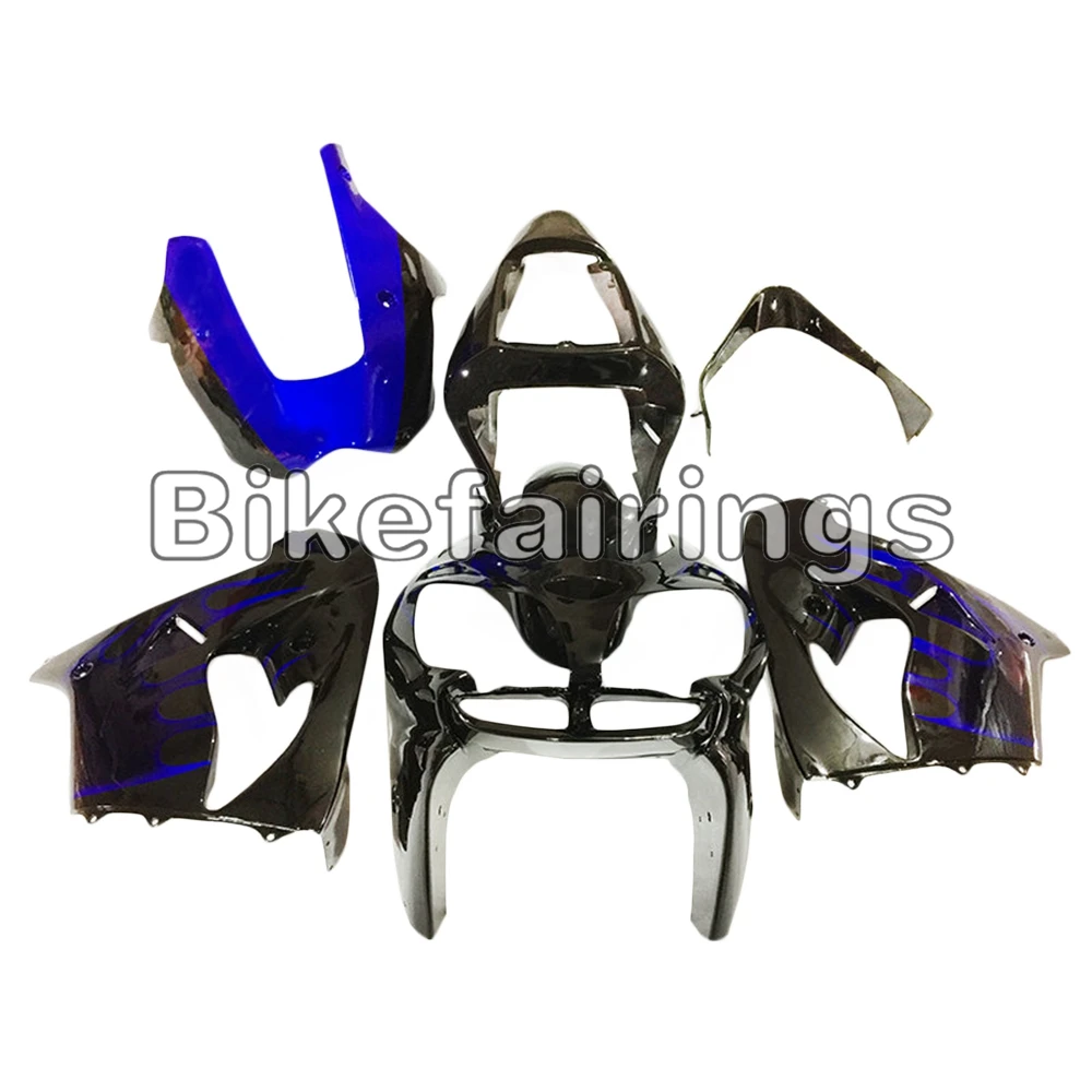

Black and Blue Flames Body Kits For Kawasaki ZX-9R ZX 9R 2002 2003 zx9r 02 03 ABS Plastic Fairing Kit Injection Bodywork Kit