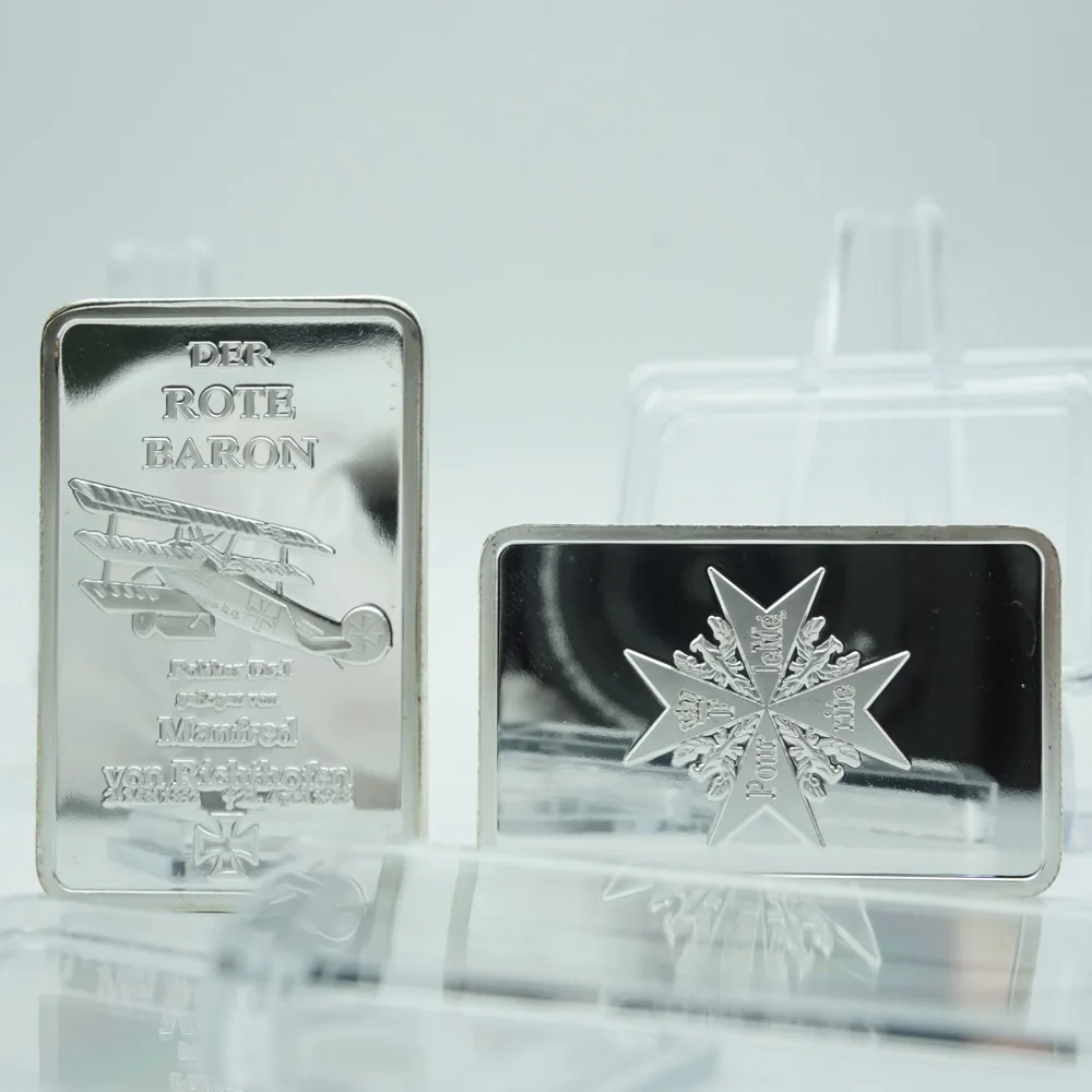

5 шт./лот 1 унция 100 фрезы. Серебряное покрытие 999 пробы DER ROTE BARON Bullion Bar Реплика Red Baron Германия Bar