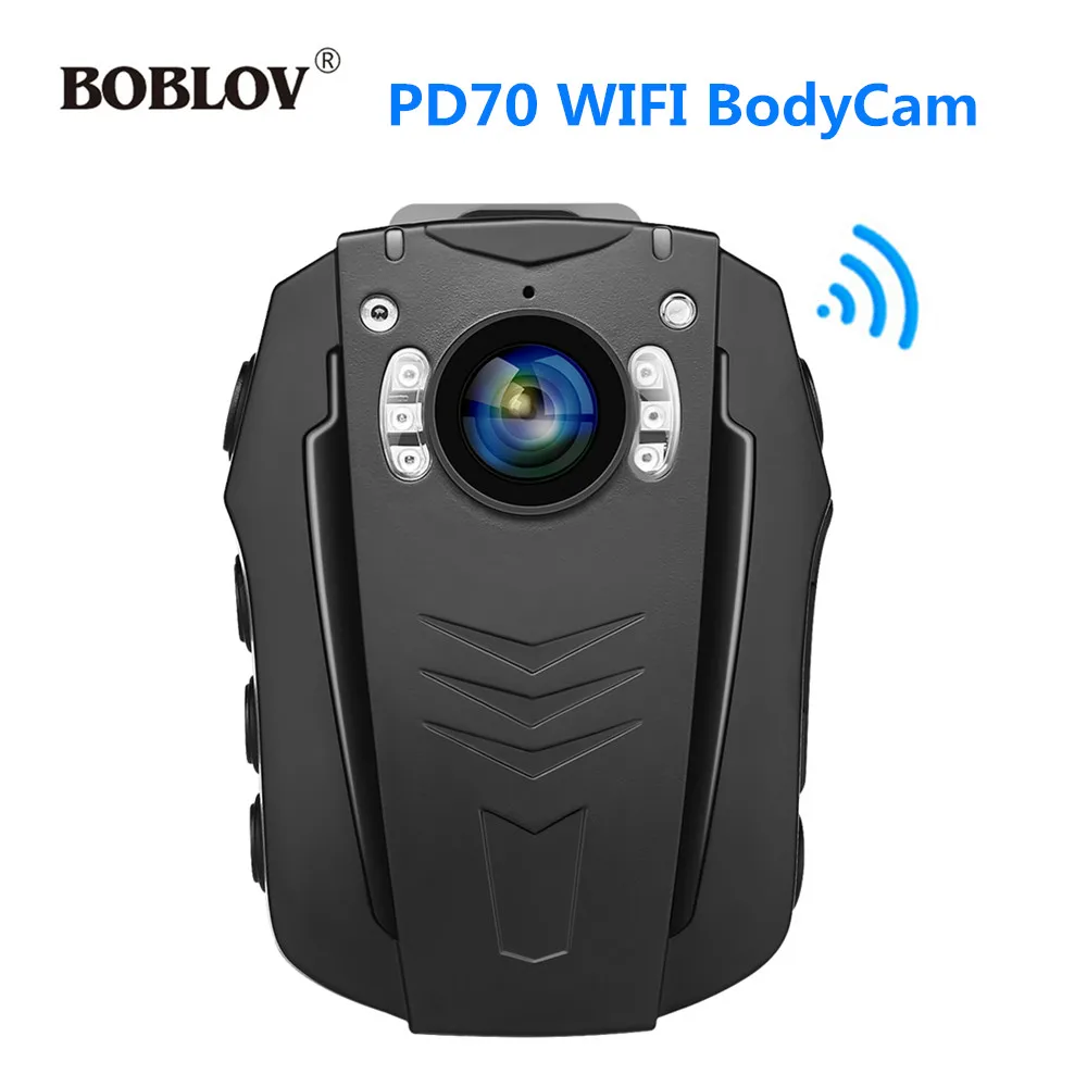 BOBLOV PD70 WiFi Bodycam 1296P Wearable Body Cameras Night Vision Camera Light and Small Body cam 170 Degree for Law Enforce