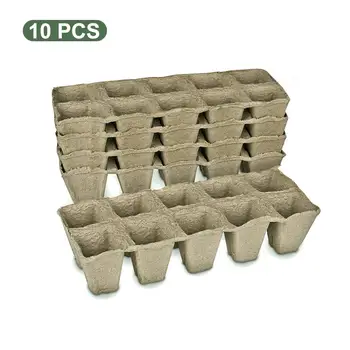 

22*8.5*5.5 Nursery Tray Pulp Garden Grow Bags Seedling Pots Eco-Friendly Planting Bags Home Cultivation Seedling Tray 5/10pcs