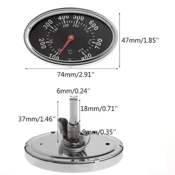 

800℉ Oval BBQ Pit Smoker Grill Thermometer Dial Temperature Gauge Replacement 77UD
