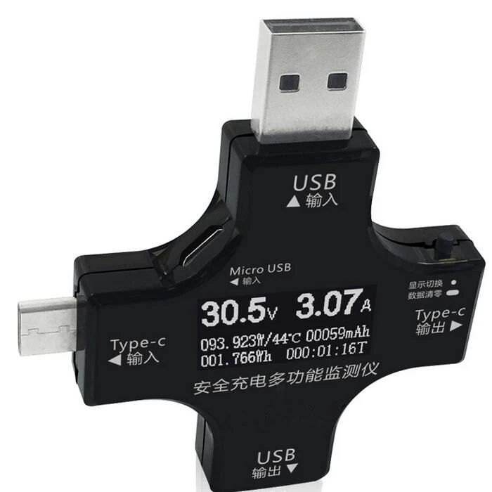 2 в 1 Многофункциональный USB тестер безопасности мощность PD тестер детектор USB цифровой измеритель напряжения тока зарядное устройство индикатор