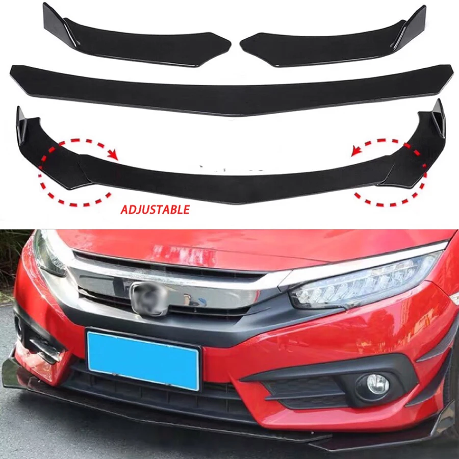 

Ajustable Univesial 3 PCS ABS Small Car Body Kit Front Shovel Bumper Lip Chin Spoiler Diffuser For BMW TOYOTA Honda