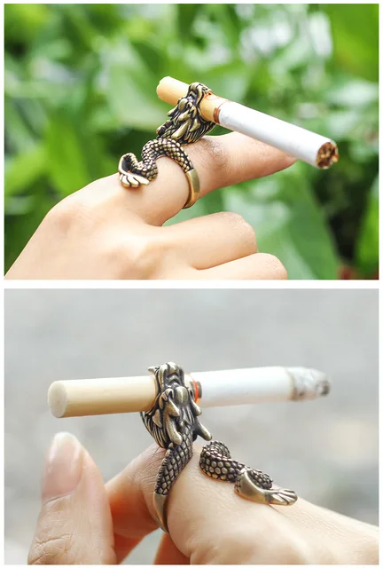 Newcigarette Ring Cigarette Holder Ring Crown Heart Shape Gold/silver  Elegant Smoke Ring Gift for Her Gift for Him Lady Smoker Ring 