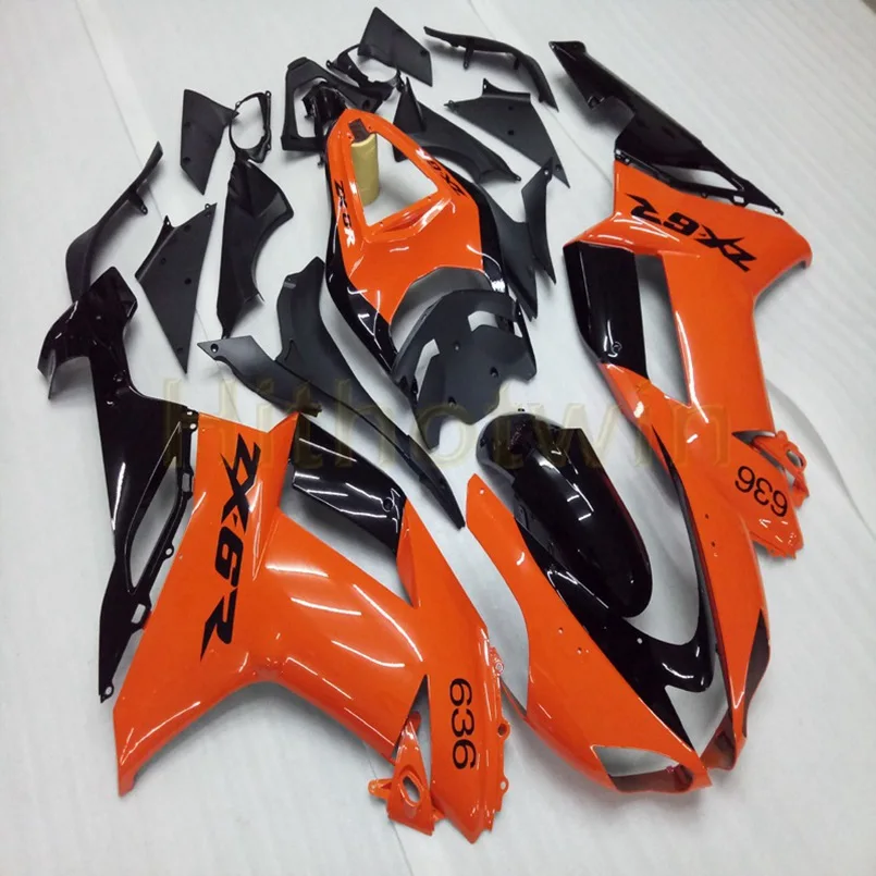 Капот мотоцикла на заказ для ZX-6R 2007-2008 моторные Обтекатели литьевой формы красный белый