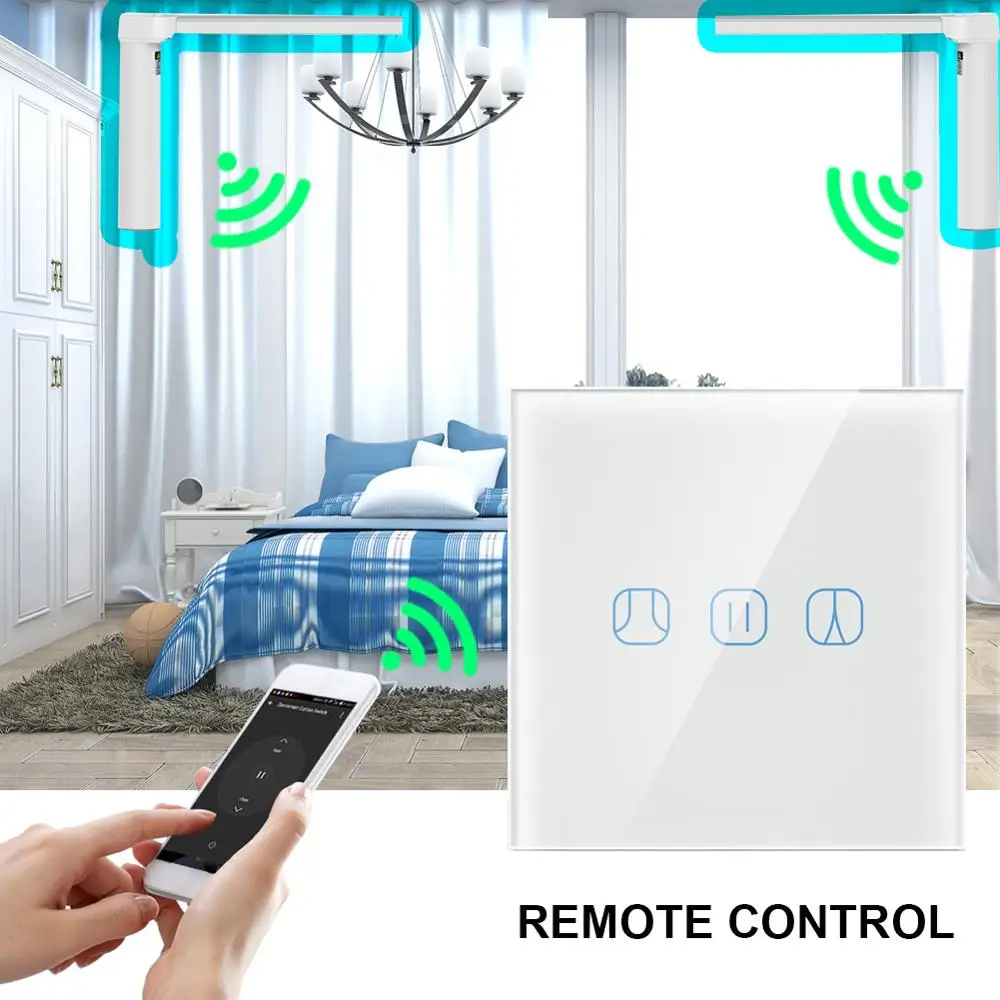 Сенсорный выключатель для штор AVATTO с Wi Fi работает умным домом Google Home Alexa Echo