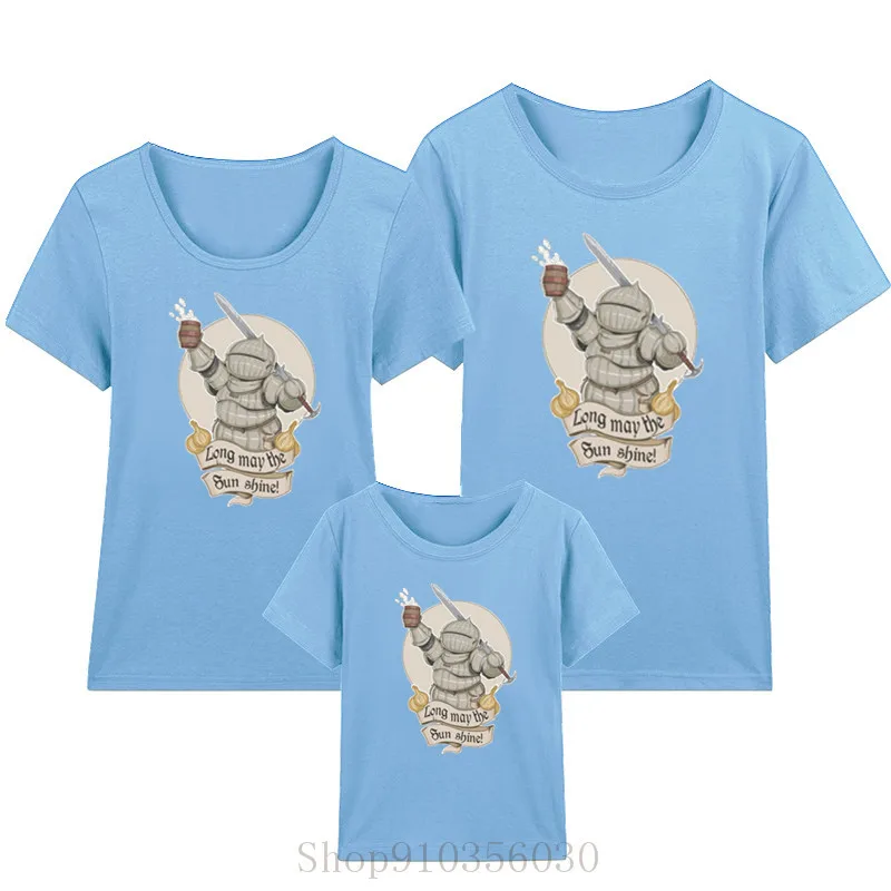Dark Souls Praise the sun kids summer clothes matching mother daughter clothes kids clothes girls vestidos de verano baby girls