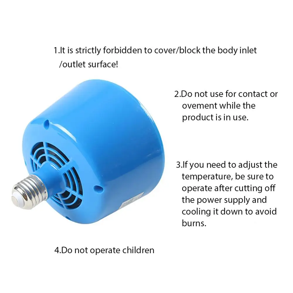 Pet Heat Lamp with Warm Fan LED Illumination Light Reptile Heat Emitter Heater Lamp Bulb for Pet Brooder Chicken Coop Lizard Tur