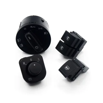 

Power Headlight Mirror Window Control Switch Button 4PCS SET For VW Caddy Jetta Golf MK5 Puls Passat B6 5KD941531B 1K3 959 857A