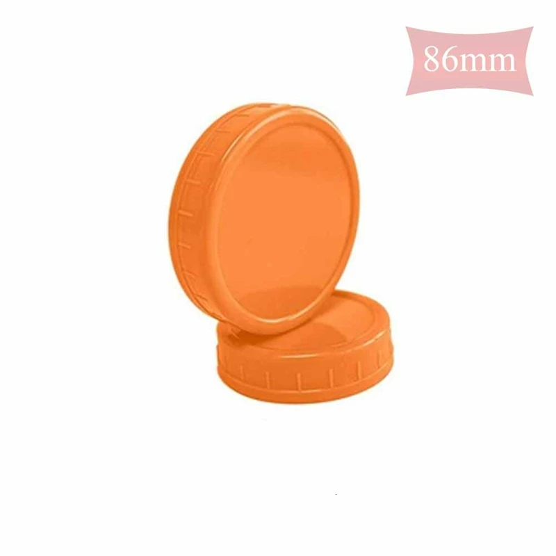 orange Крышки для банок Mason 86 мм для маленьких 4 унций-большие 64 унции баночки-Ker Kerr стеклянные пищевые пластиковые крышки для баночек mason - Color: orange