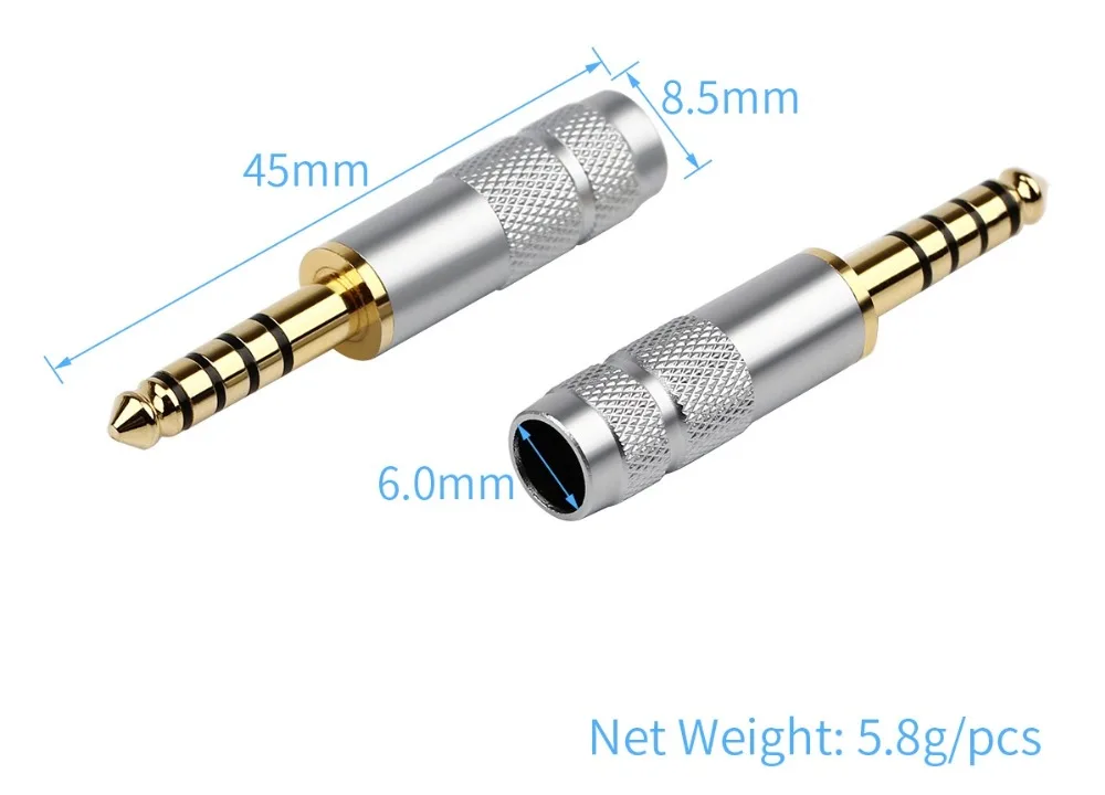 QYFANG 4,4 мм 5 полюс 4-Слои родий металлический наушник штекер аудио разъем металлический адаптер соединитель провода для NW-WM1Z/Hi-Fi гарнитура