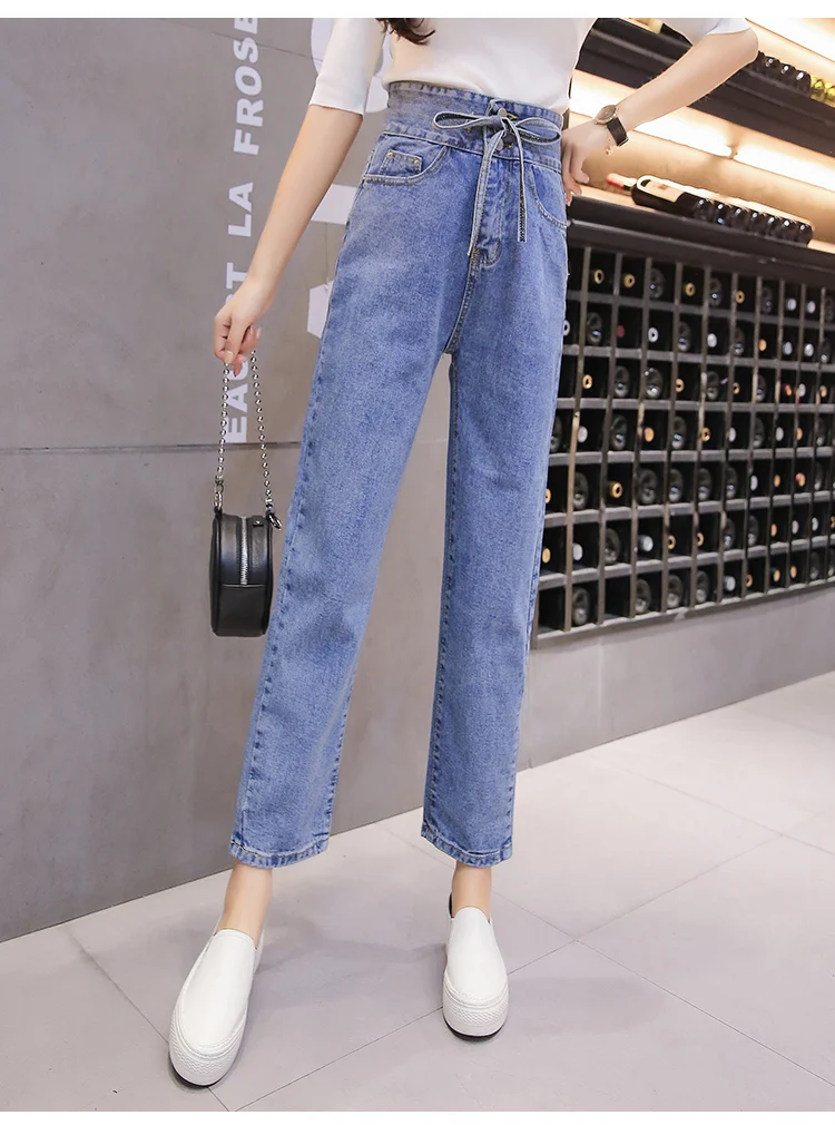 Стиль, женские джинсы, Капри, штаны с высокой талией, с пряжкой, на шнуровке, повседневные облегающие штаны для похудения