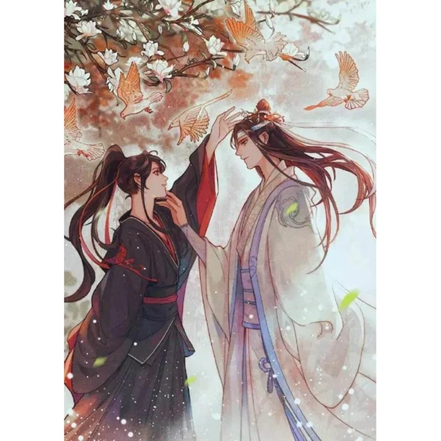 Room Decor Poster Animation Poster Mo Dao Zu Shi Kiss Poster Canvas Poster  Wall Art Decor Print Paintings for Living Room 12x12inch(30x30cm)  Frame-Style : : Home