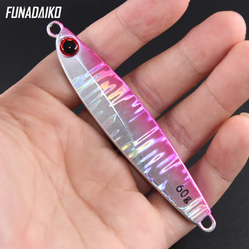 pink laser FUNADAIKO продукт свинцовый материал рыболовный джиг блесна для крючкового лова в соленой воде приманка 40 г 60 г - Цвет: pink laser