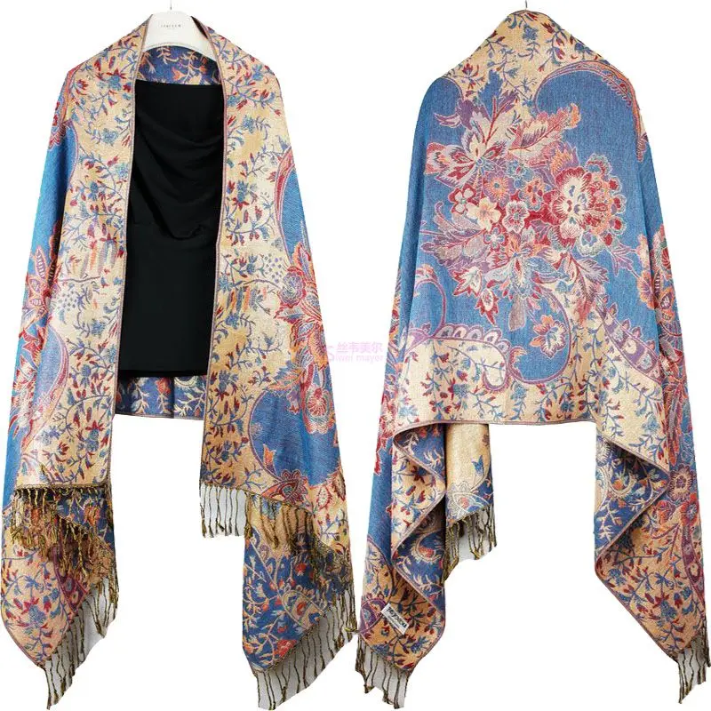 180*70cmLady Echarpes Foulards женский шарф, Женский двухсторонний большой длинный шарф из пашмины с кисточками, шаль, Mujer Bufanda