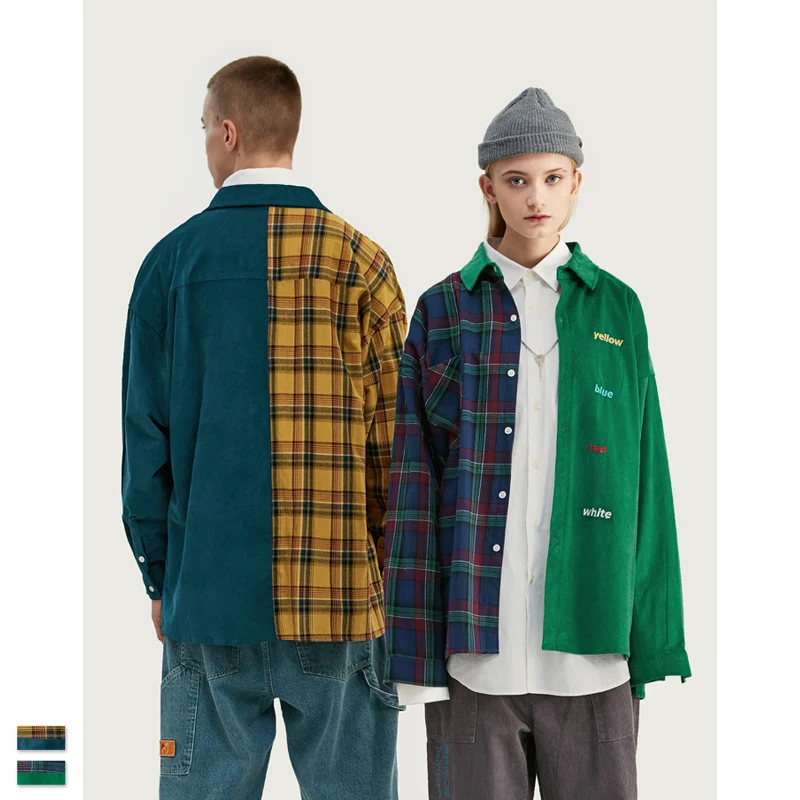 Ковбойская безрукавка 19fw для мужчин wo мужские Хип Хоп Длинные рубашки уличная хлопковая с длинным рукавом harajuku Повседневная Ретро клетчатая футболка
