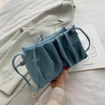 

Summer 2020 new mini bag fold bag niche simple fashion rectangular oblique shoulder bag women messenger bags hand bag