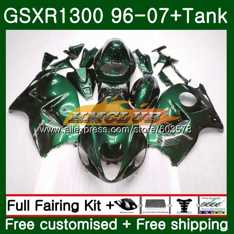 GSX R1300 для SUZUKI Hayabusa GSXR1300 96 02 03 04 05 06 07 21CL. 155 GSXR 1300 2002 2003 2004 2005 2006 2007 обтекателя темно-зеленый